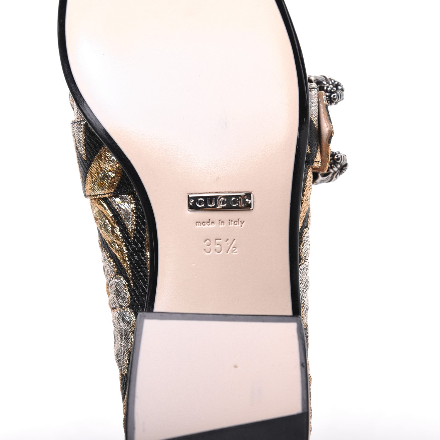 Gucci Brocade Floral Jacquard Dionysus Loafers 35.5 Black 6 of 19