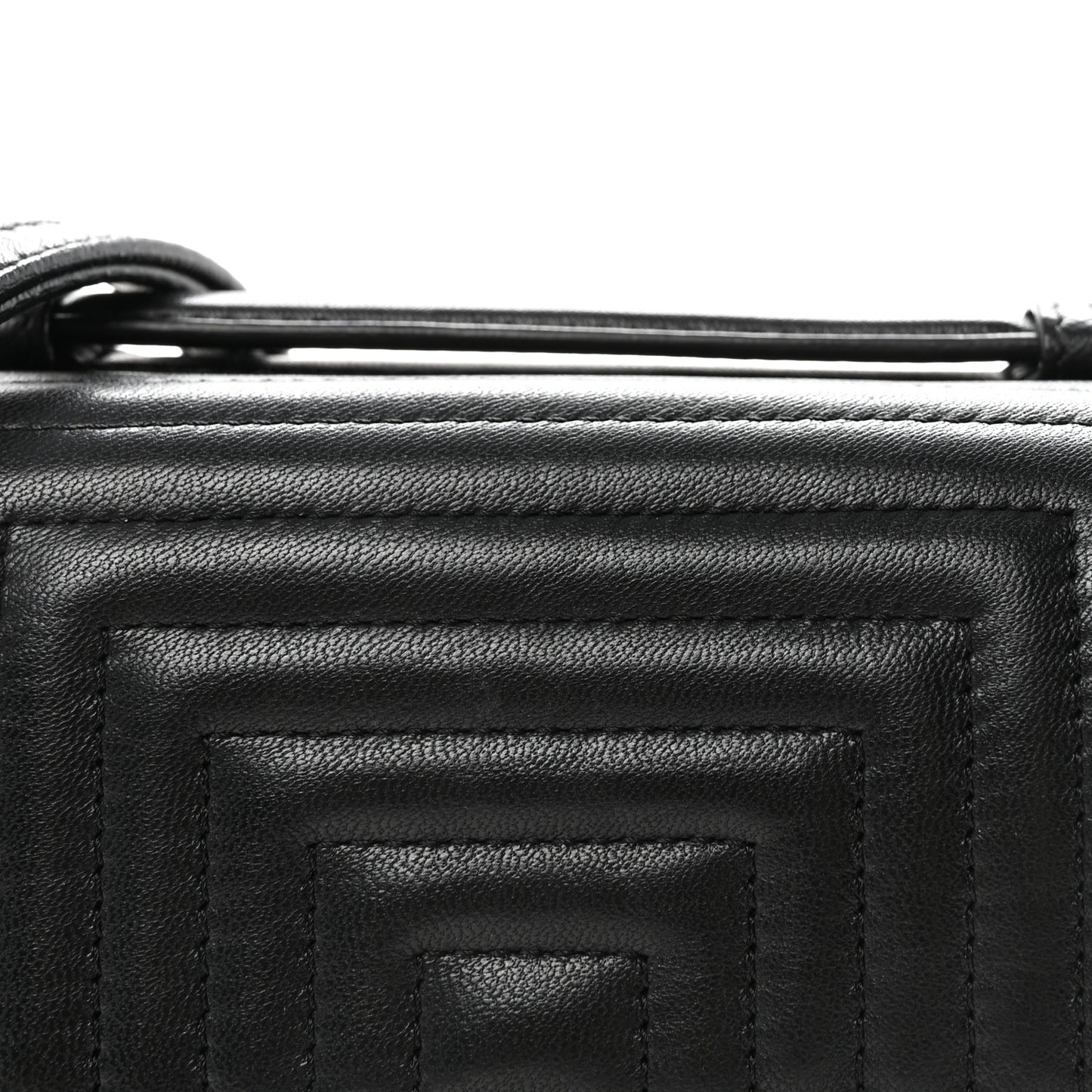 Shiny Nappa Trapuntata Micro Double Baguette Black