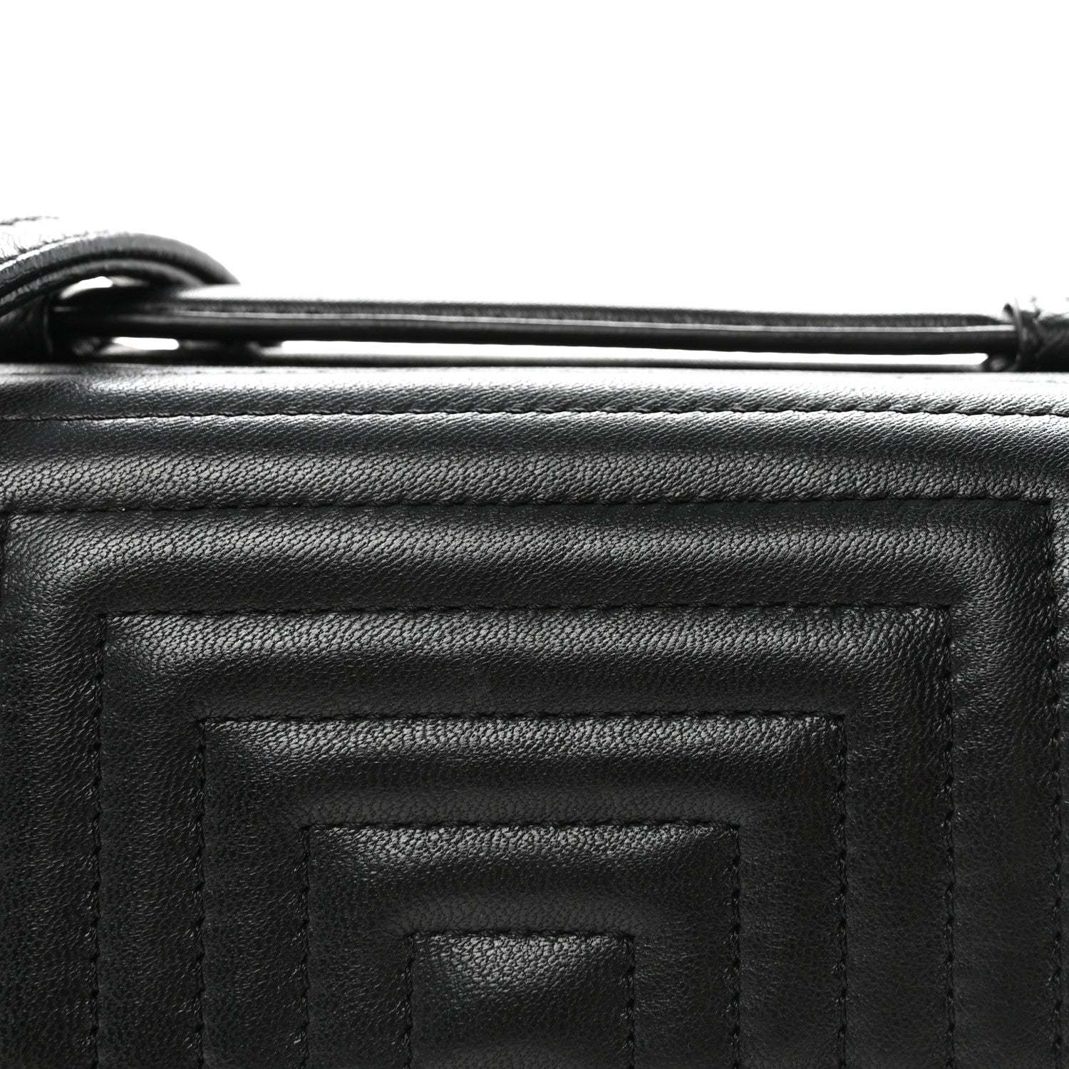 Fendi Shiny Nappa Trapuntata Micro Double Baguette Black 7 of 9