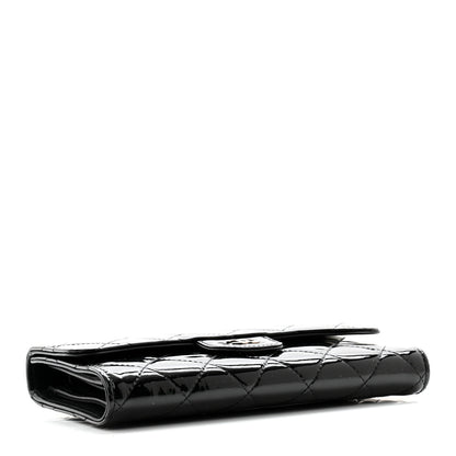 Chanel Patent Quilted Large Flap Wallet Black 3 of 11