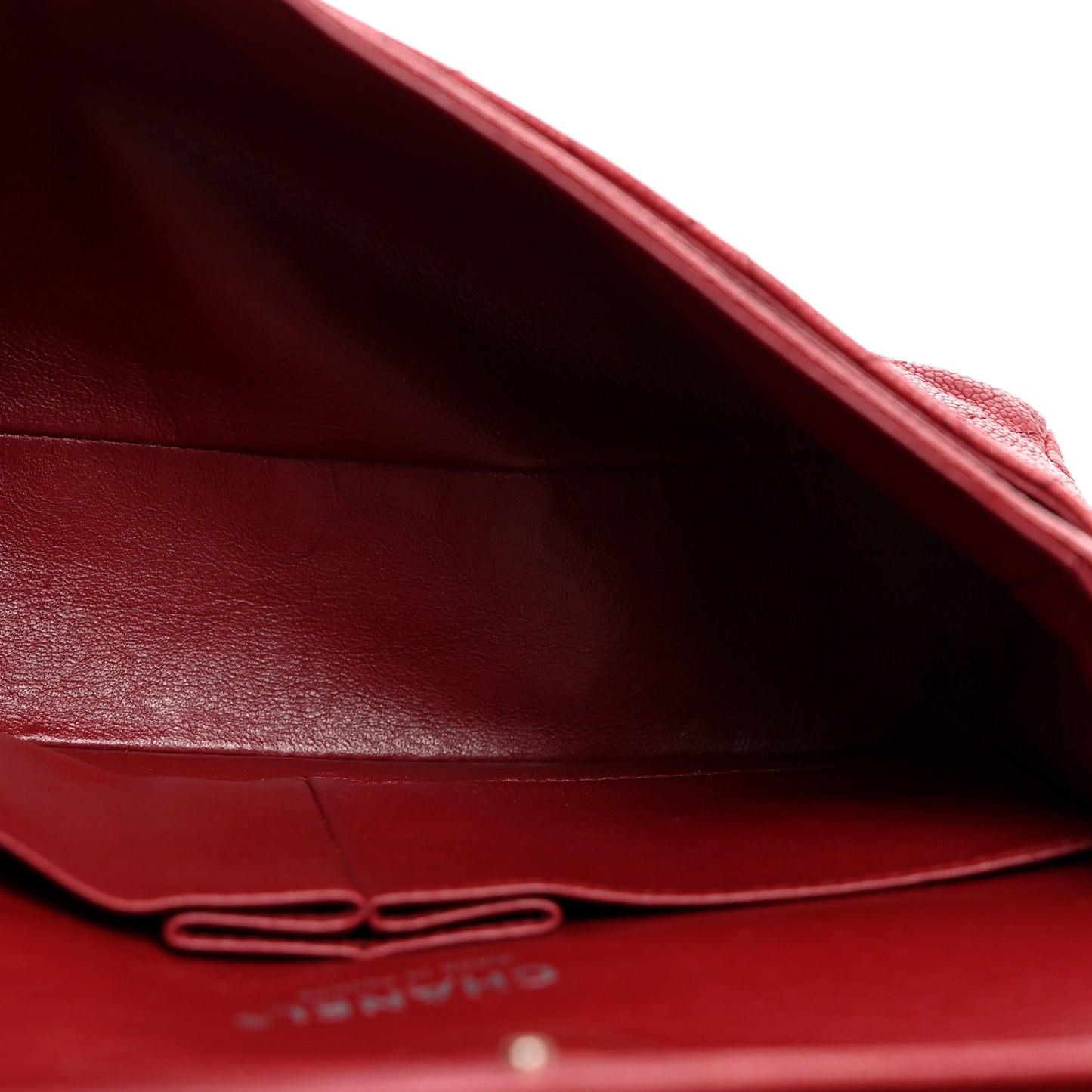 Washed Caviar Quilted 2.55 Reissue 225 Bijoux Chain Flap Red