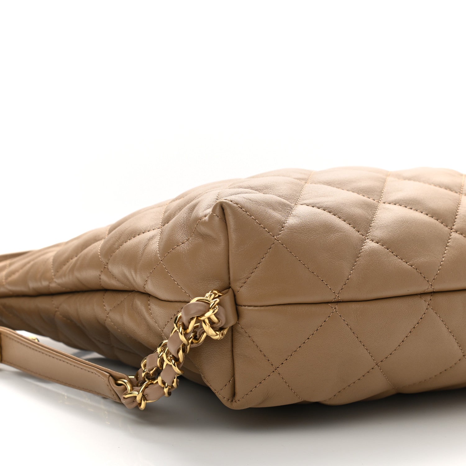 Chanel Lambskin Quilted Hobo Beige 9 of 10