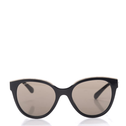 Chanel Acetate CC Butterfly Sunglasses 5414 Black Beige 2 of 8