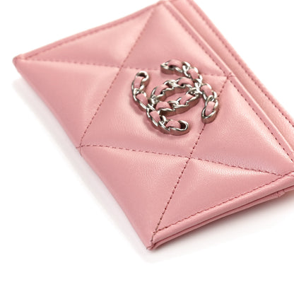 Chanel Lambskin Quilted Chanel 19 Card Holder Light Pink 10 of 12
