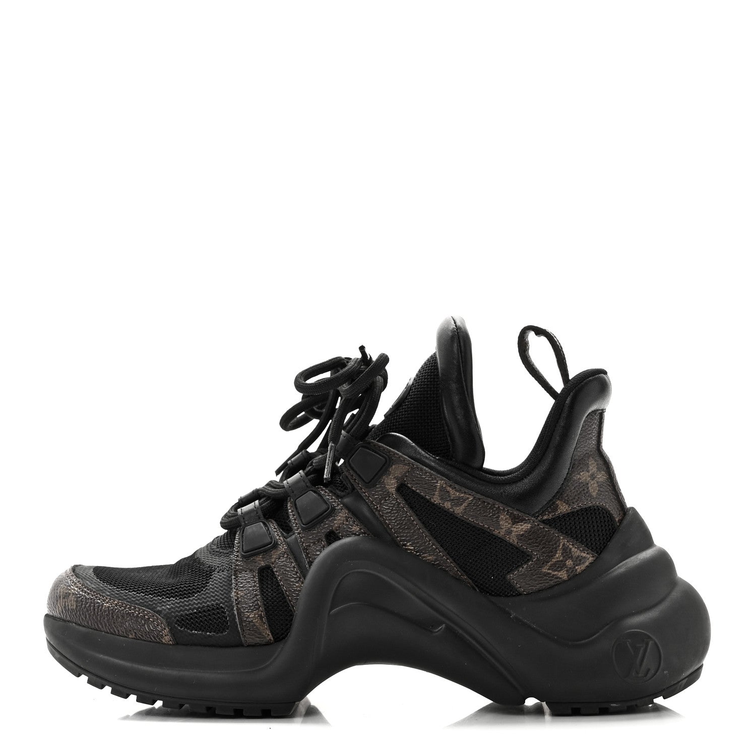 Louis Vuitton Calfskin Patent Monogram LV Archlight Sneakers 38 Black 1 of 8