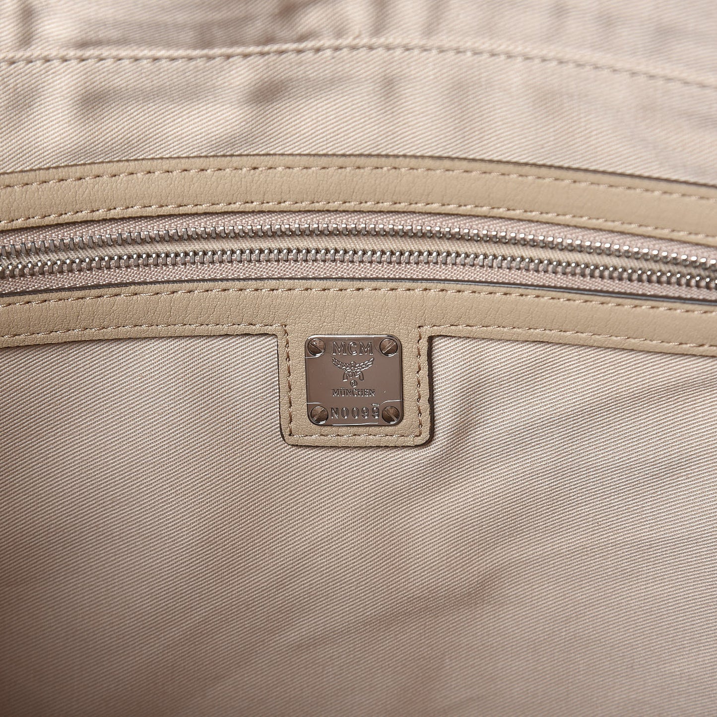Calfskin Ottomar Monogram Medium Klara Top Zip Tote New Beige