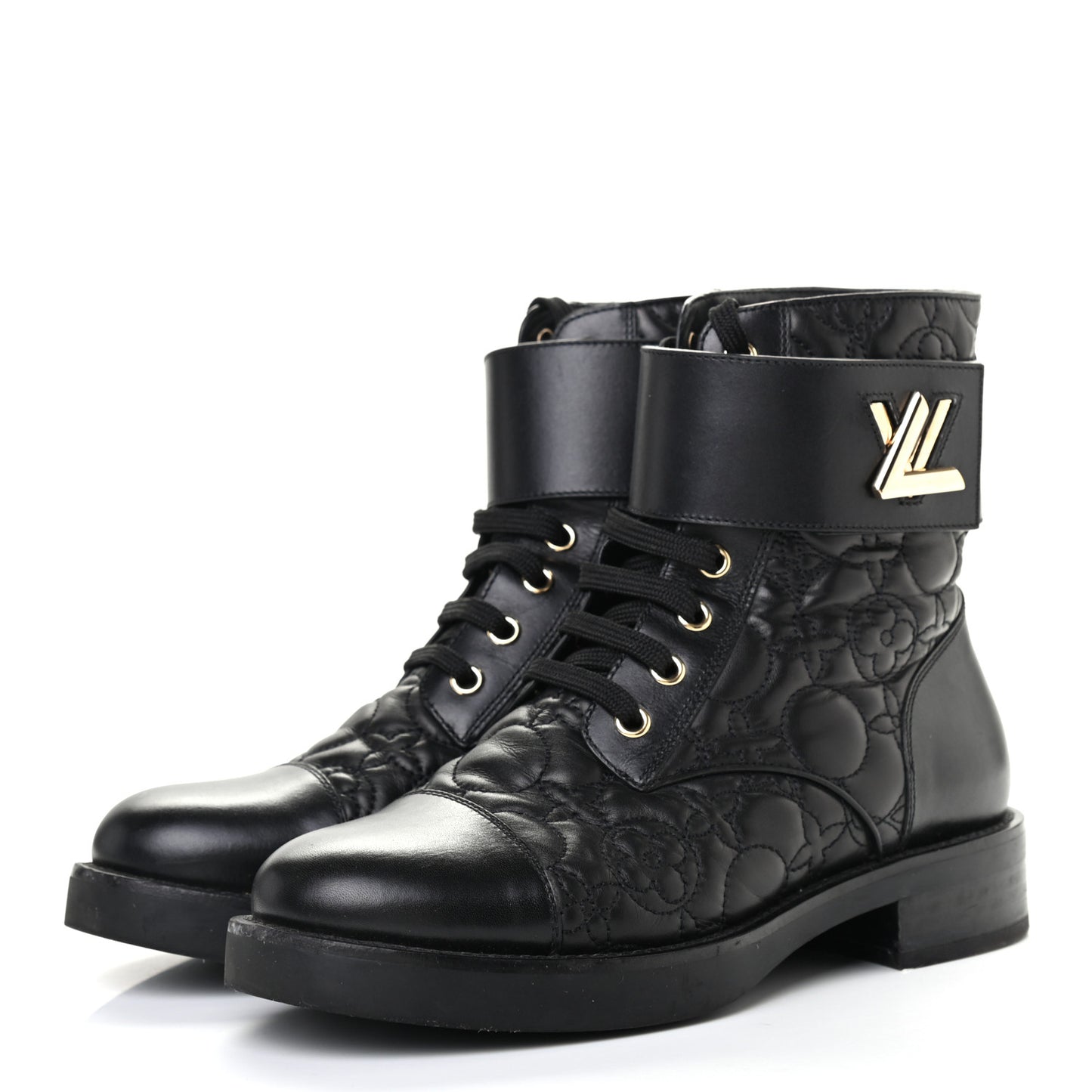 Calfskin Embossed Wonderland Ranger Boots 36.5 Black