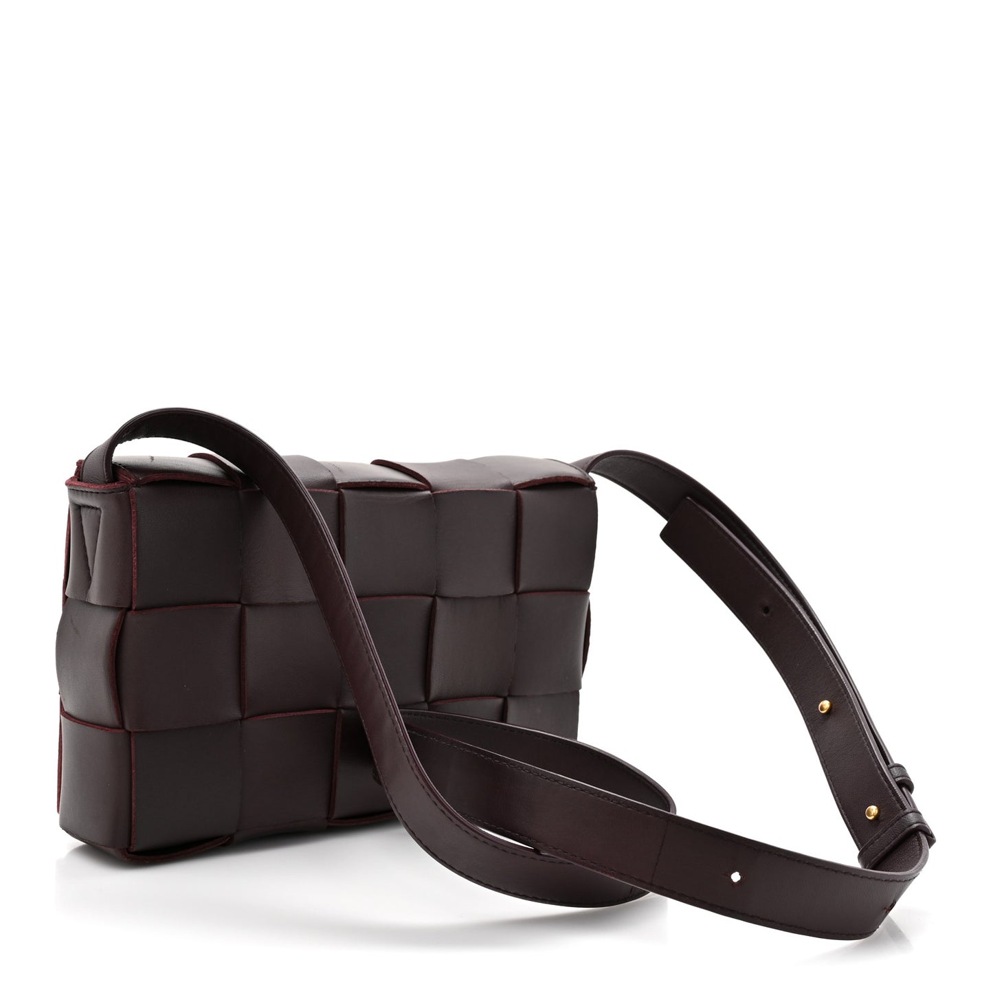 Lambskin Maxi Intrecciato Small Cassette Crossbody Bag Barolo