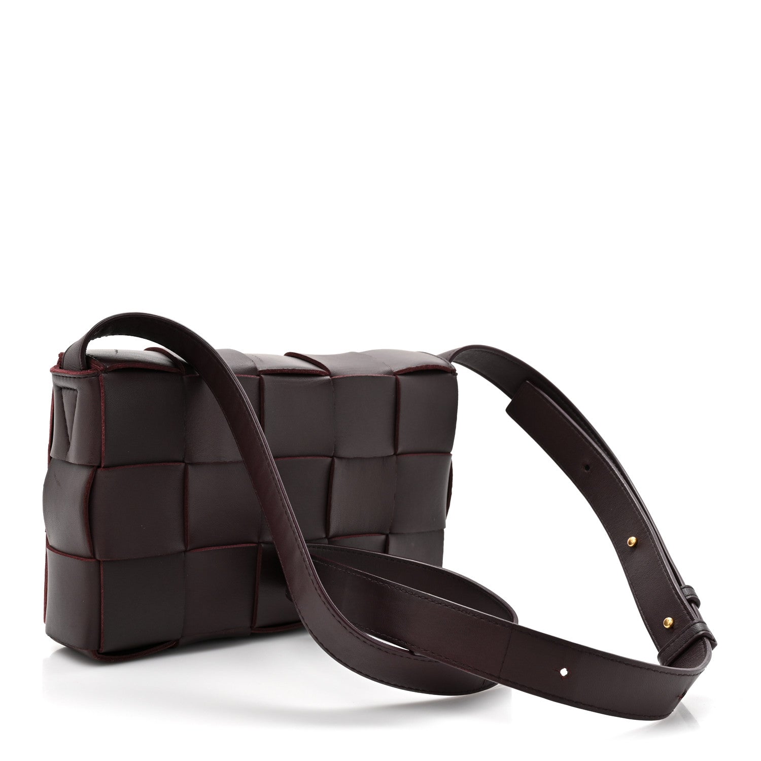 Bottega Veneta Lambskin Maxi Intrecciato Small Cassette Crossbody Bag Barolo 3 of 10