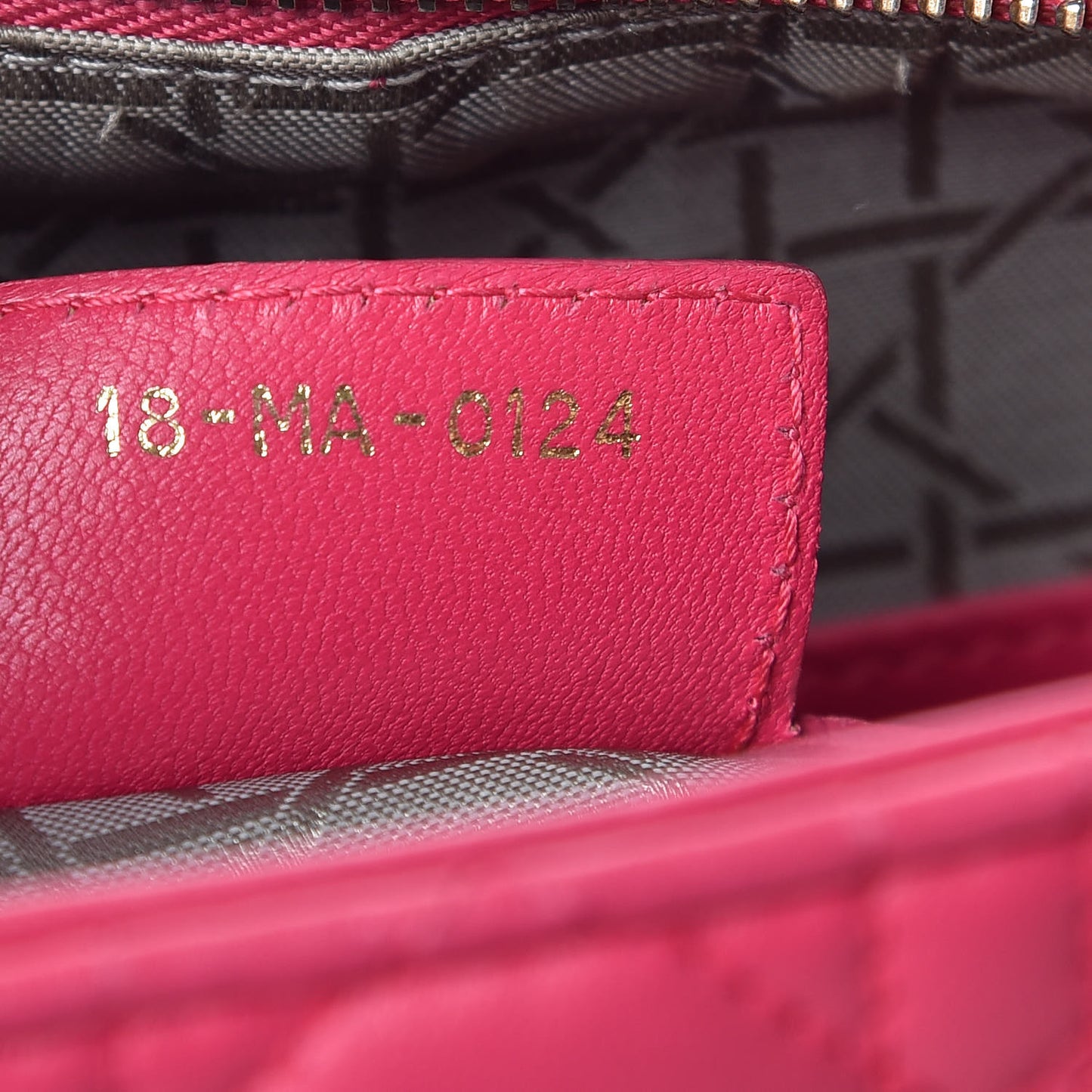 Lambskin Cannage Large Lady Dior Fuchsia