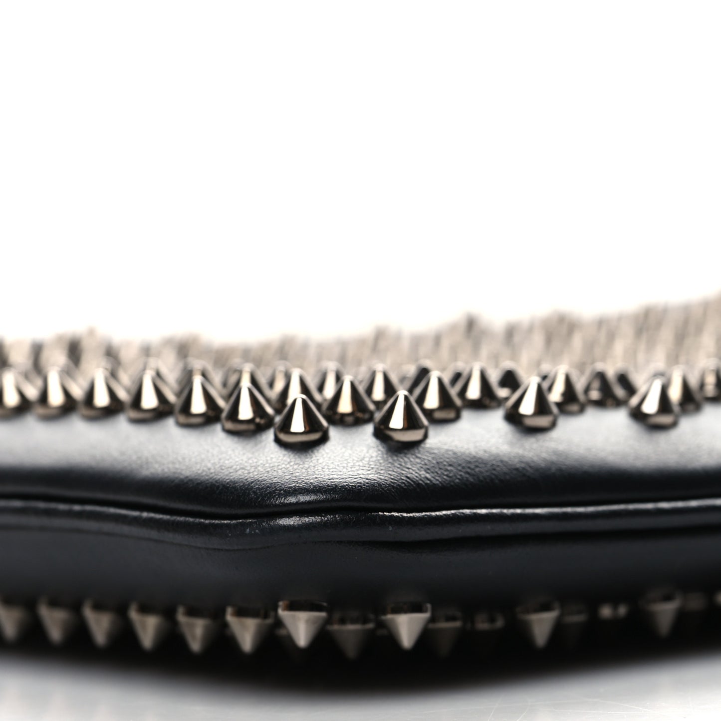 Calfskin Studded Loubiposh Clutch Black