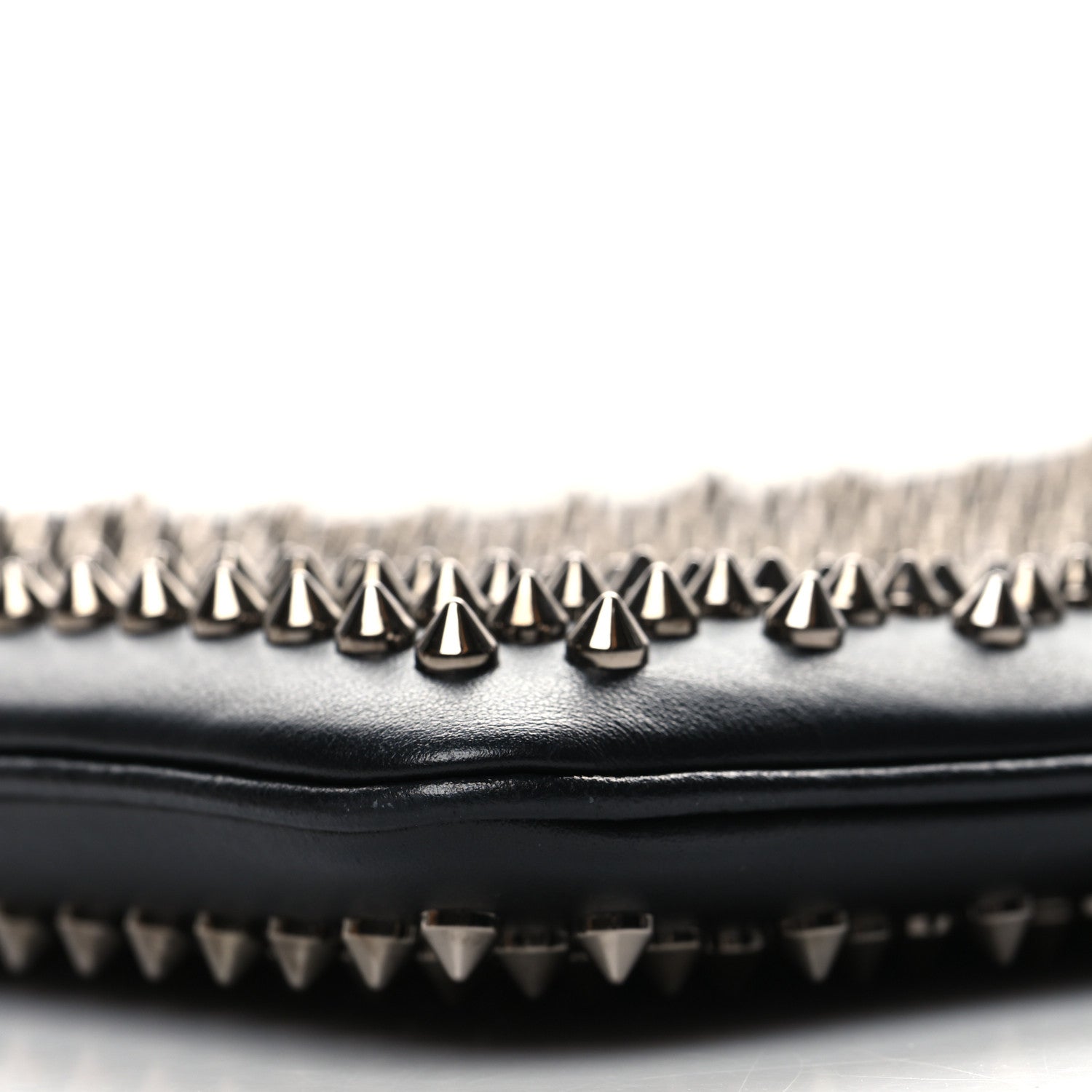 Christian Louboutin Calfskin Studded Loubiposh Clutch Black 8 of 9