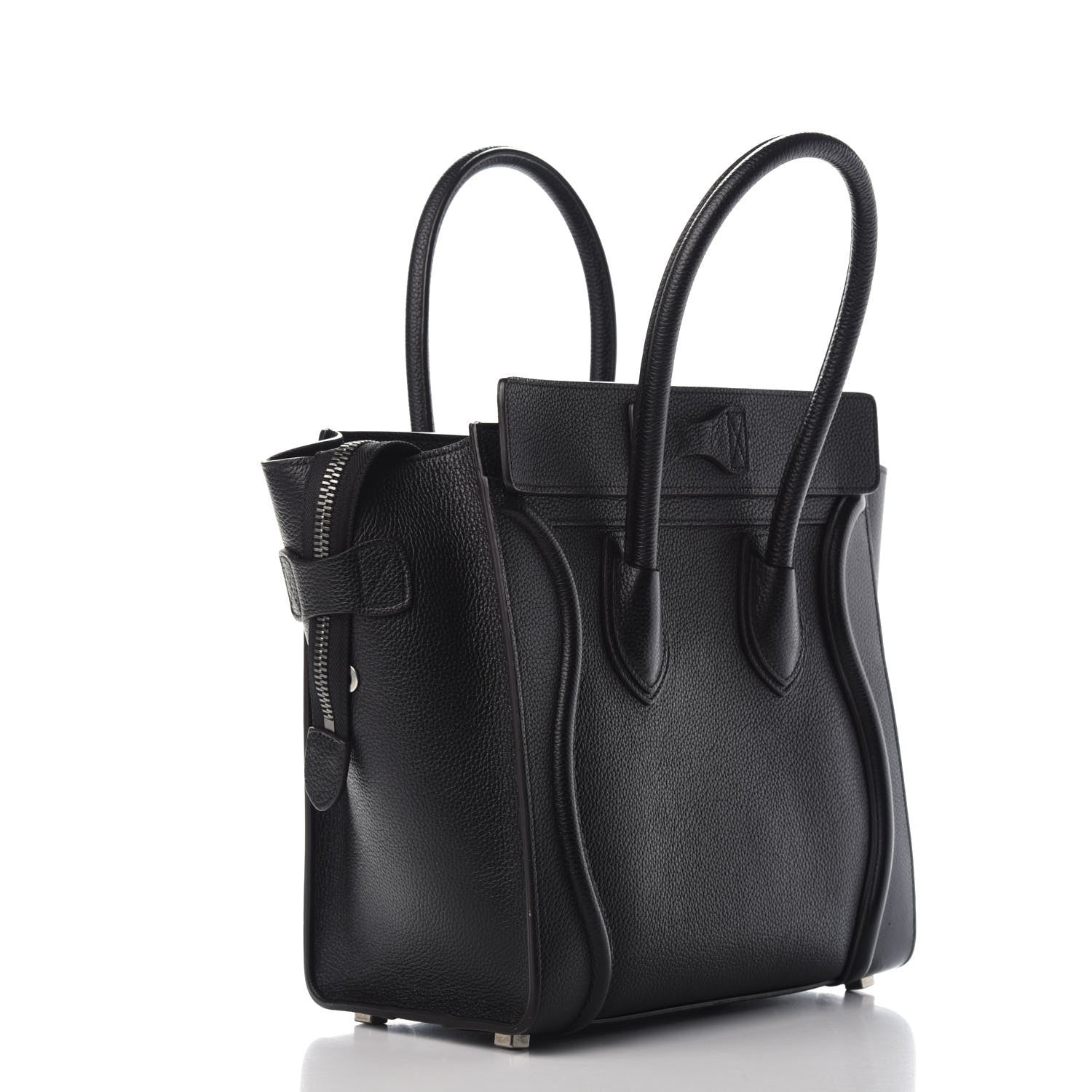 Celine Drummed Calfskin Micro Luggage Black 3 of 14