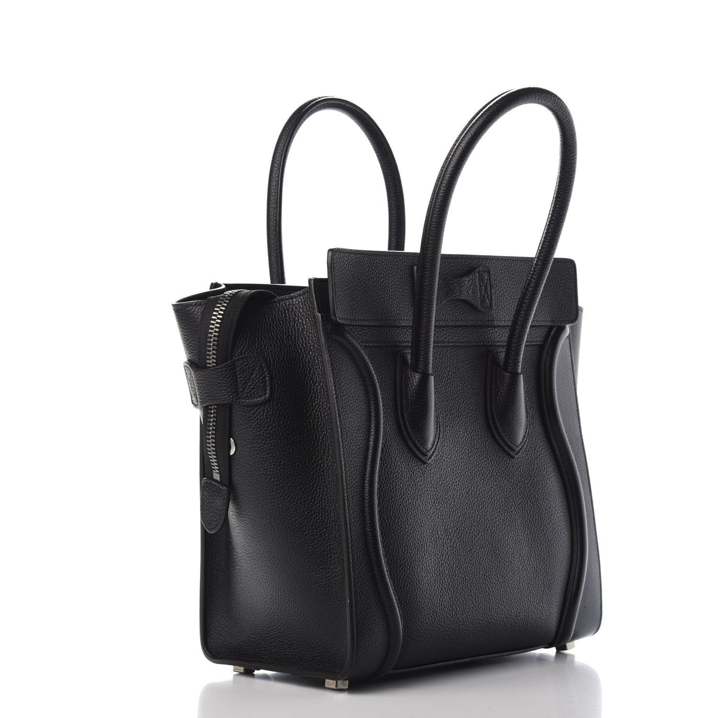 Drummed Calfskin Micro Luggage Black