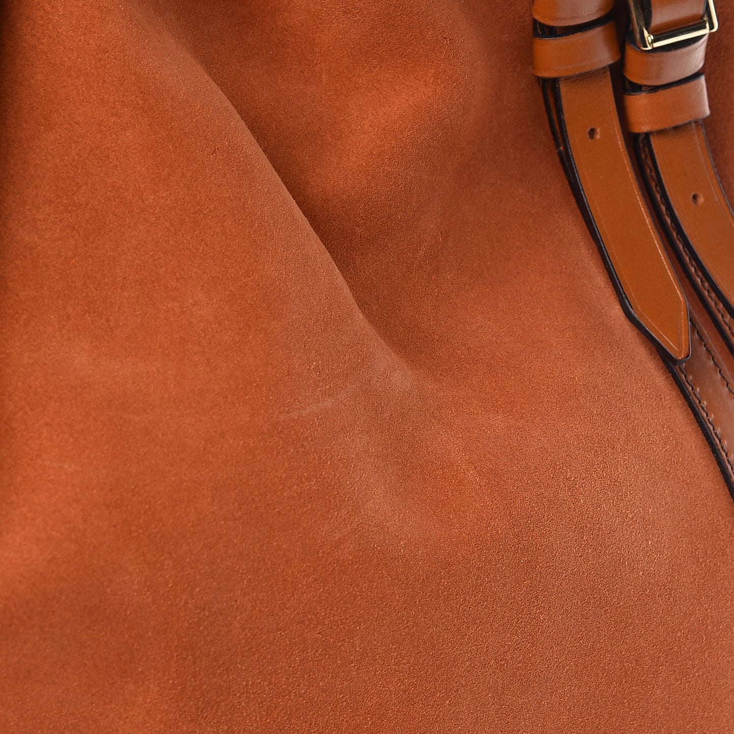 Suede Calfskin Large Whipstitch Tote Brown