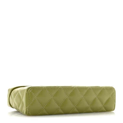 Chanel Caviar Quilted Top Handle Slim Vanity With Chain Khaki 4 of 13