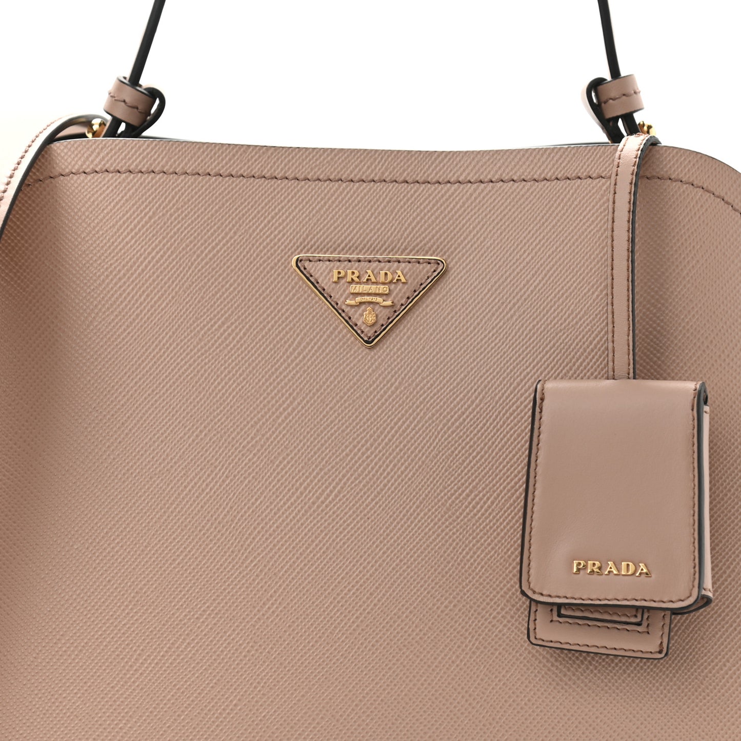Saffiano Cuir Small Matinee Tote Cipria Black