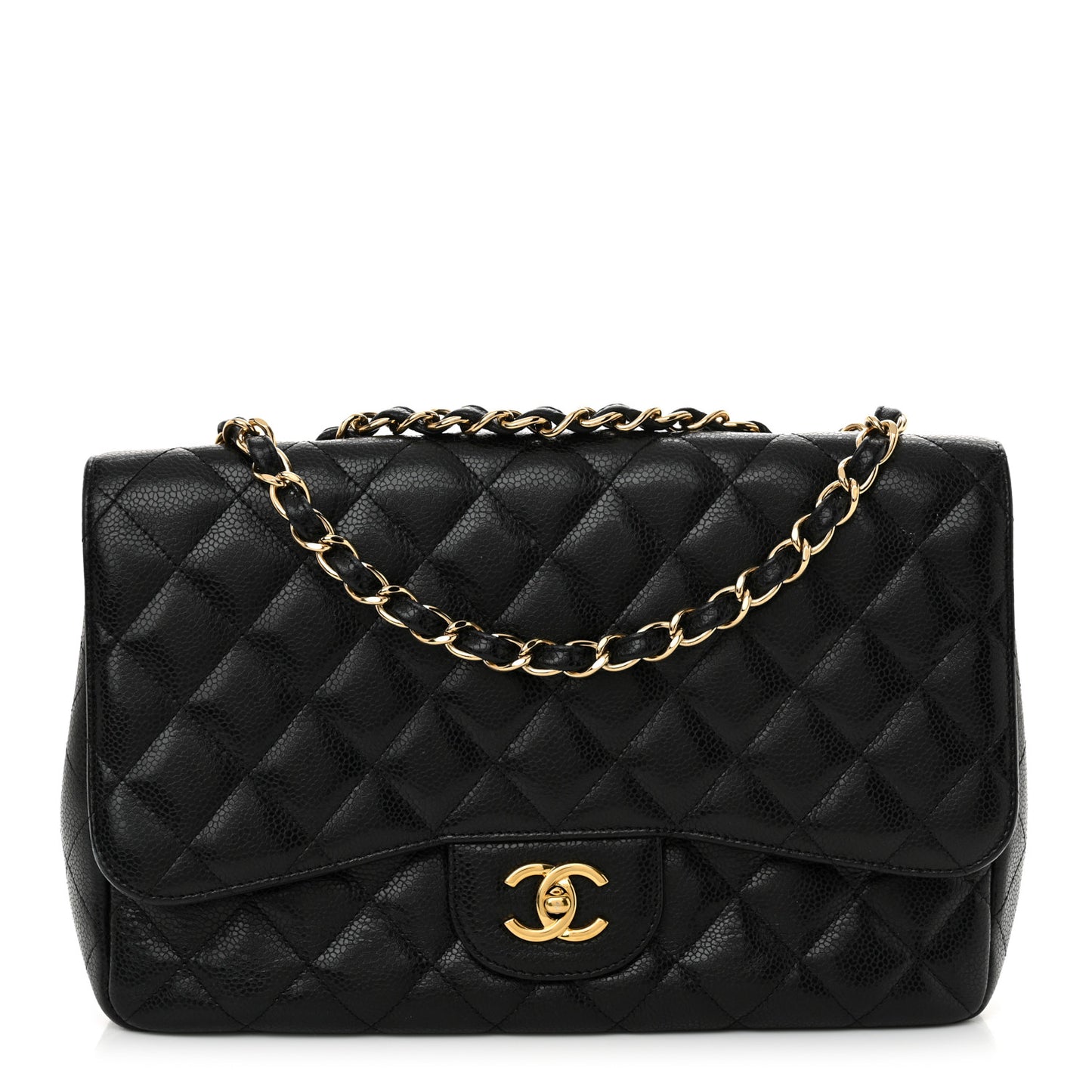 Caviar Quilted Jumbo Single Flap Black