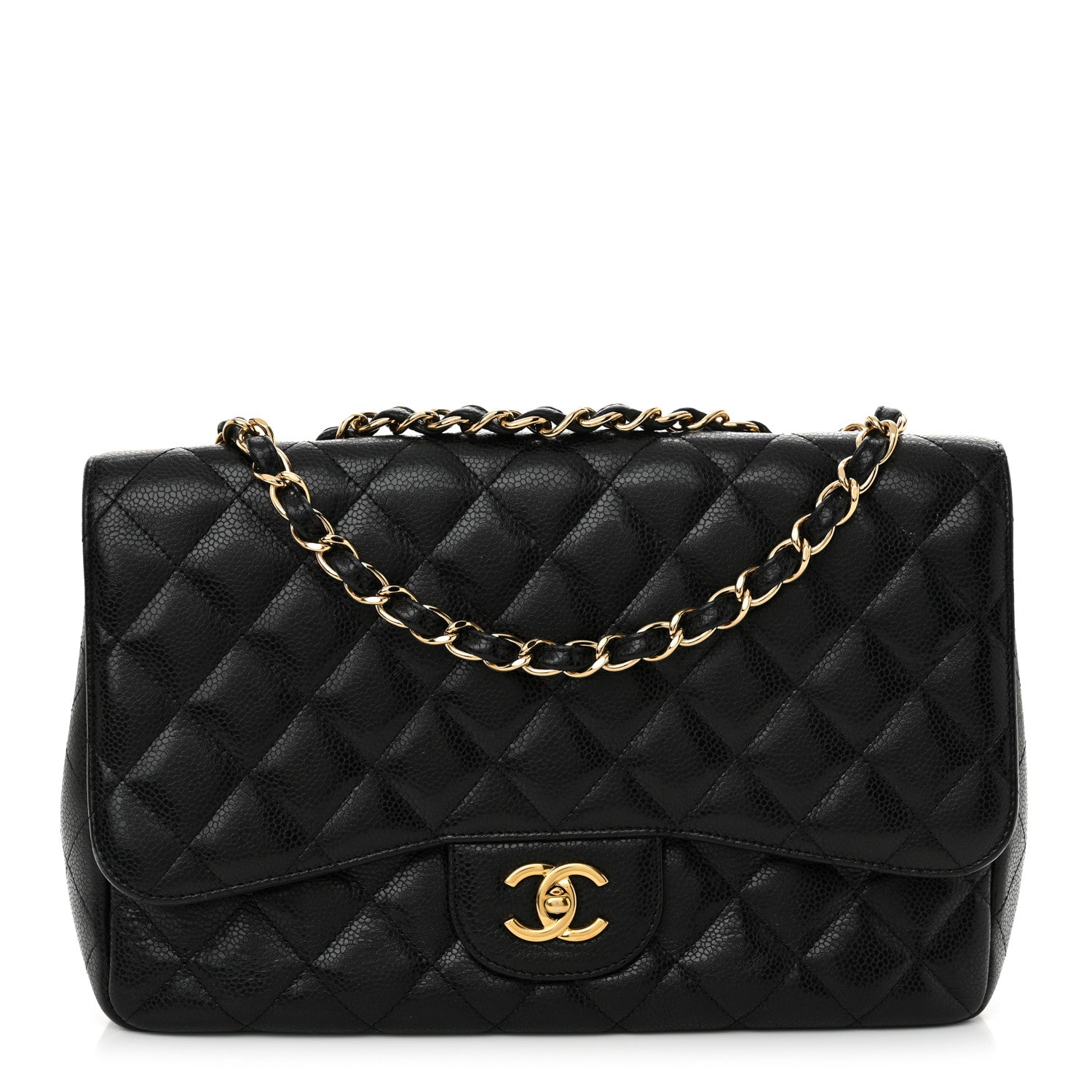 Chanel Caviar Quilted Jumbo Single Flap Black 1 of 13