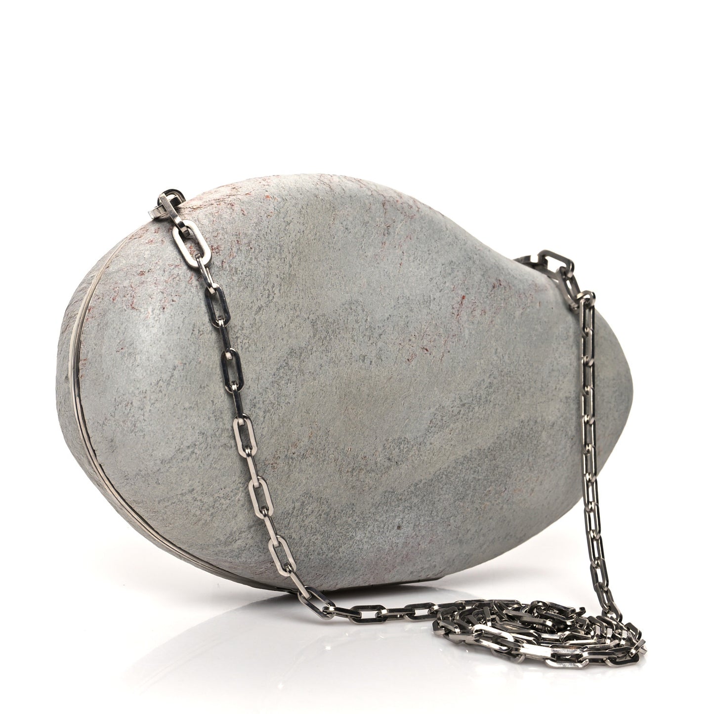 Pebble Rock Mini Chain Clutch Grey
