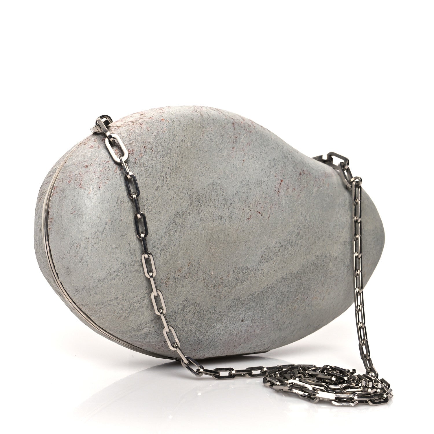 Bottega Veneta Pebble Rock Mini Chain Clutch Grey 3 of 9
