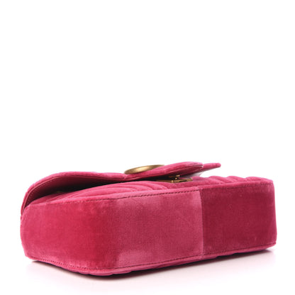 Gucci Velvet Matelasse Mini GG Marmont Shoulder Bag Light Raspberry Rose 5 of 11