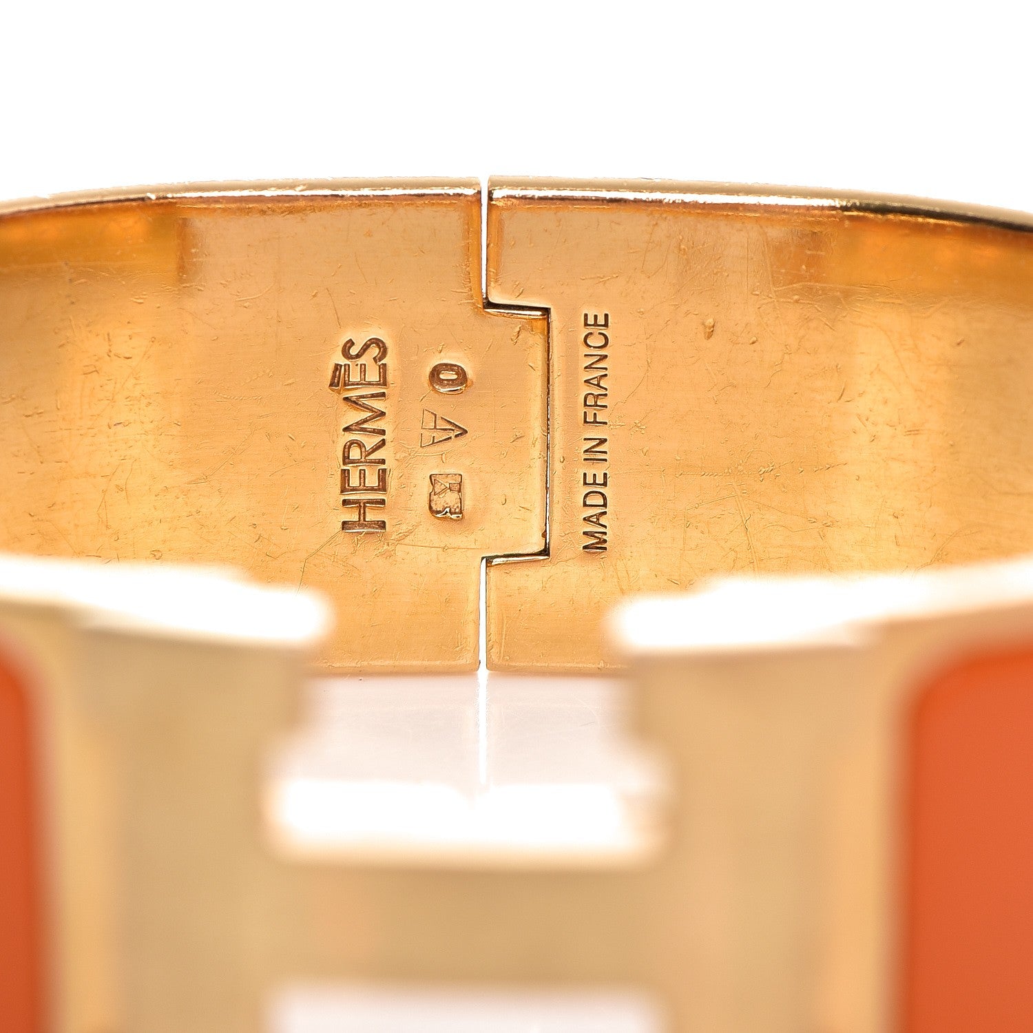 Hermes Enamel Wide Clic Clac H Bracelet PM Orange 3 of 4