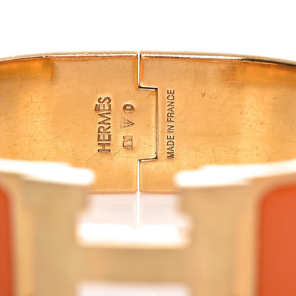 Hermes Enamel Wide Clic Clac H Bracelet PM Orange 3 of 4