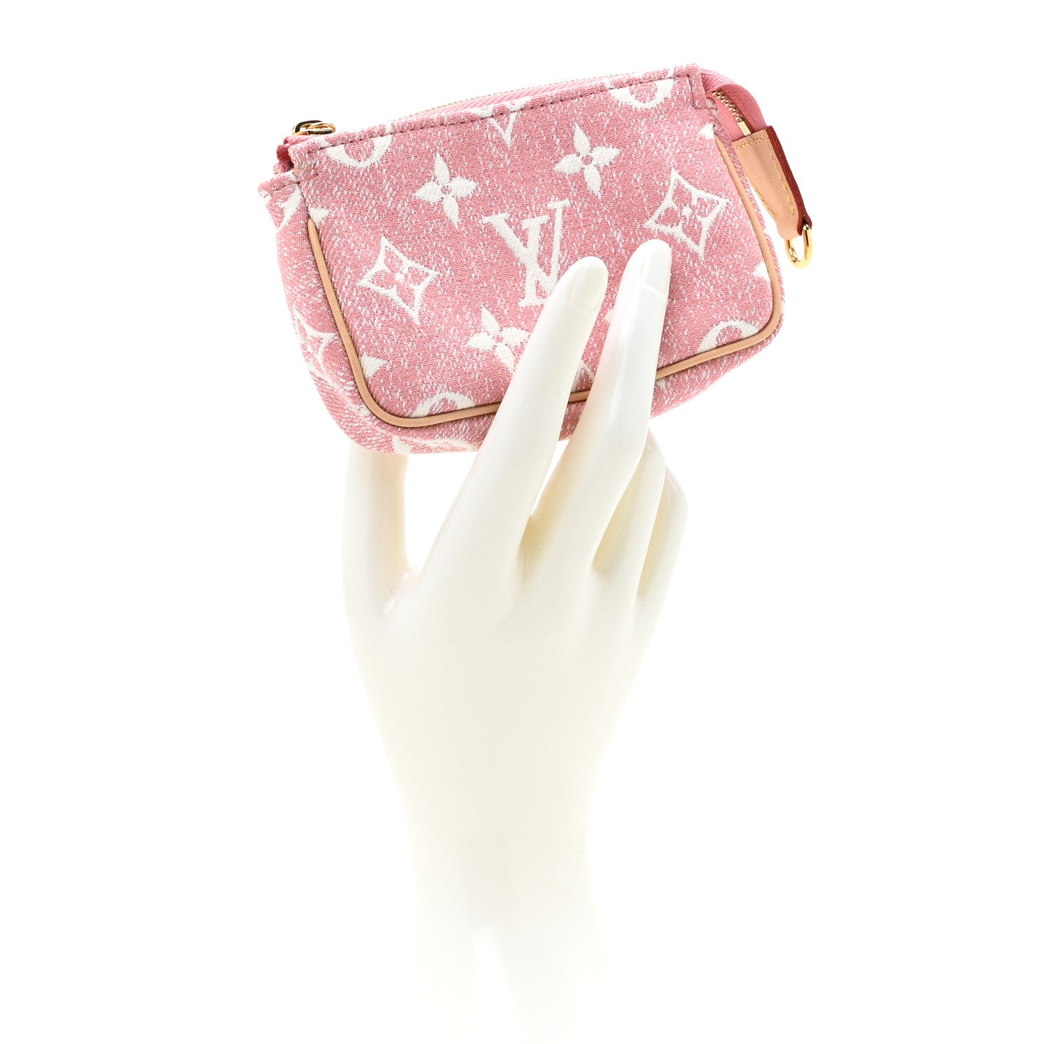 Louis Vuitton Denim Jacquard Monogram Micro Pochette Accessories Rose 2 of 9