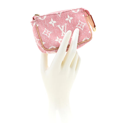 Louis Vuitton Denim Jacquard Monogram Micro Pochette Accessories Rose 2 of 9