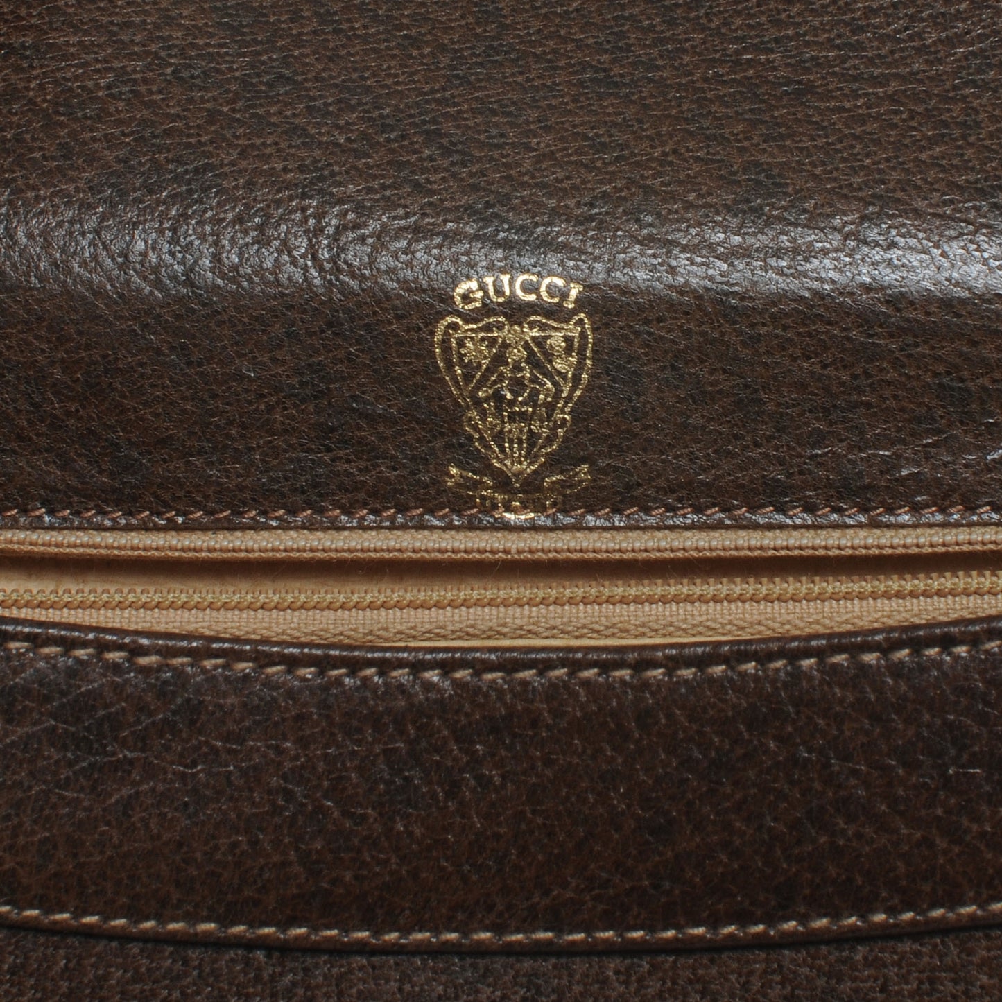Leather Web Shoulder Bag Brown
