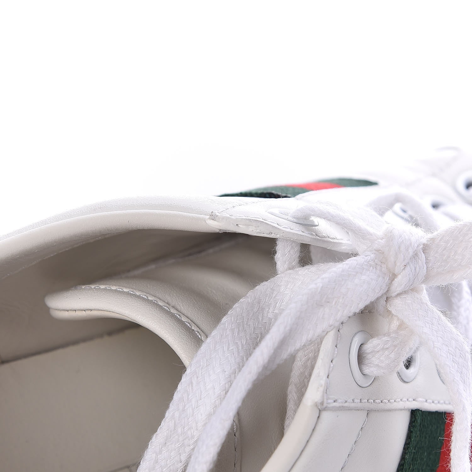 Gucci Calfskin Ayers Bee Embroidered Womens Ace Sneakers 37 White Green 22 of 23