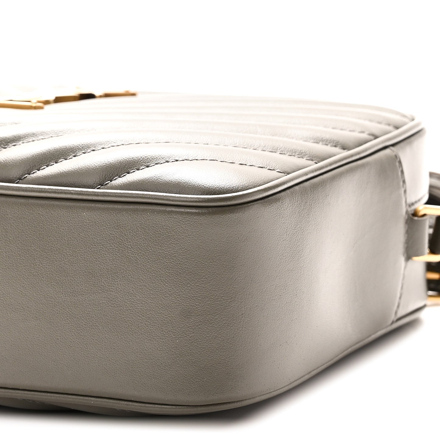 Calfskin Matelasse Monogram Lou Camera Bag Dusty Grey