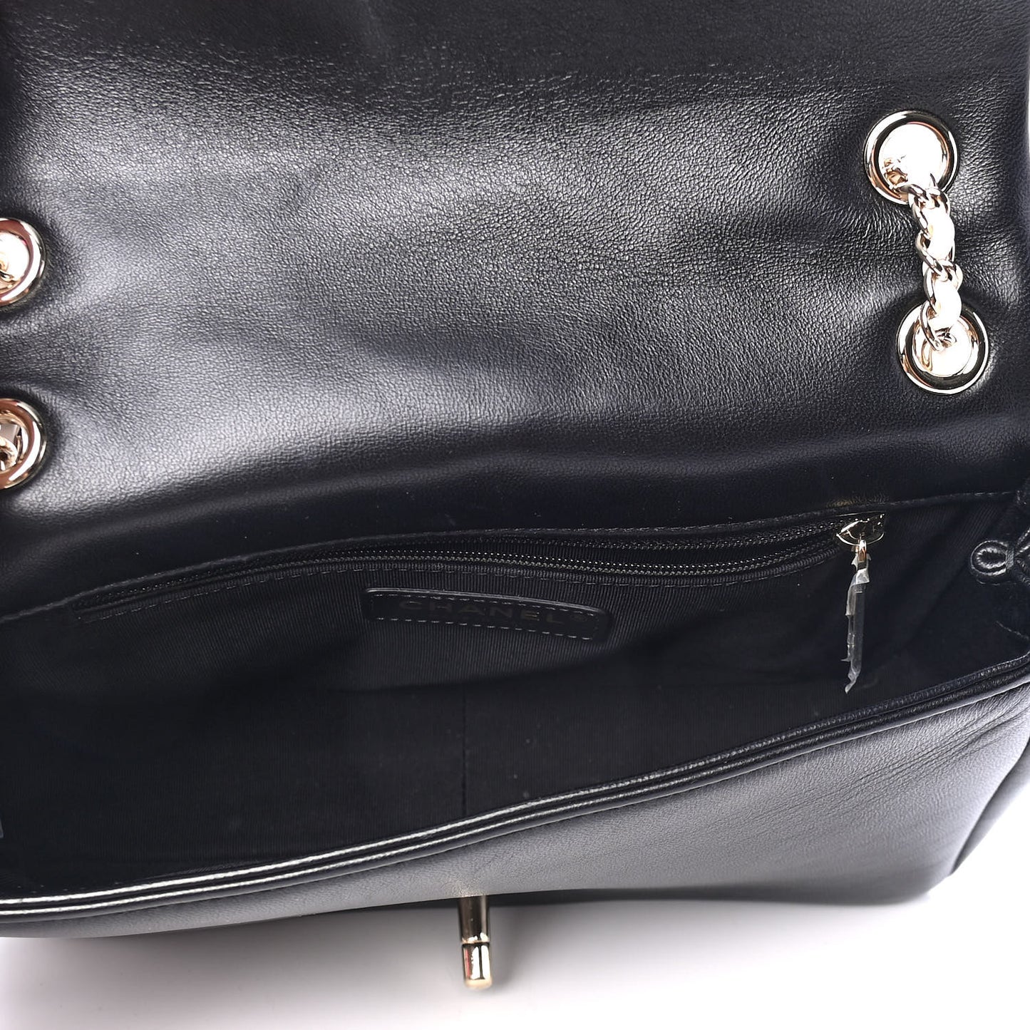 Lambskin Small Entwined Chain Flap Black
