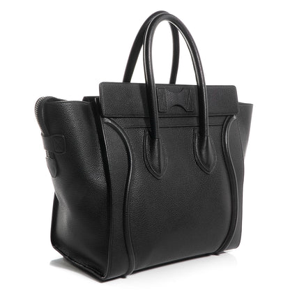 Celine Drummed Calfskin Mini Luggage Black 3 of 9