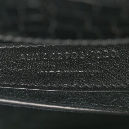Saint Laurent Calfskin Crocodile Embossed Medium Monochrome Monogram Sunset Black 7 of 12