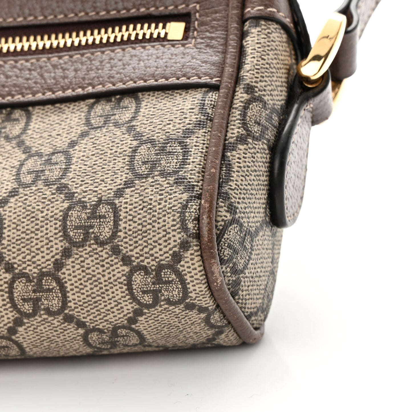 GG Supreme Monogram Web Mini Ophidia Shoulder Bag Brown