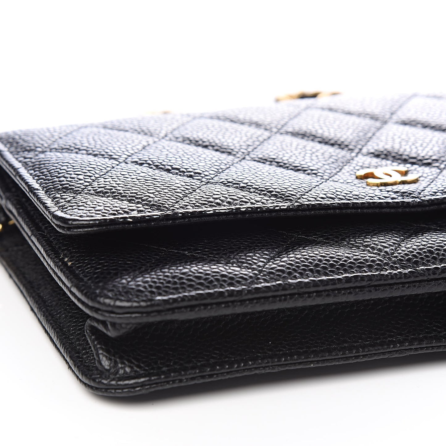 Caviar Quilted Wallet On Chain WOC Black