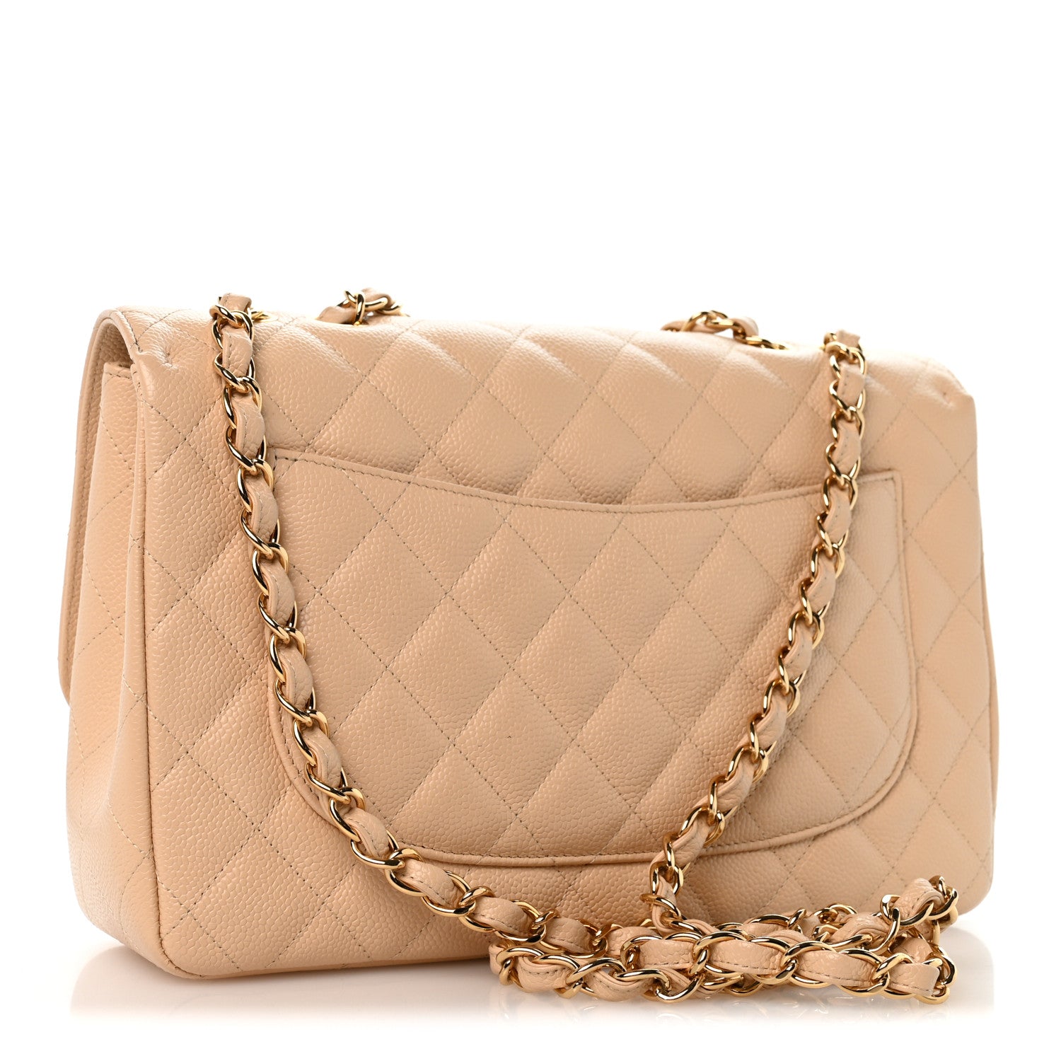 Chanel Caviar Quilted Jumbo Single Flap Beige Clair 3 of 11