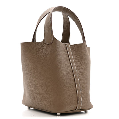 Hermes Taurillon Clemence Picotin Lock 18 PM Etoupe 2 of 10