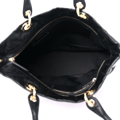 Christian Dior Coated Canvas Cannage Large Dior Soft Shopping Tote Black 5 of 15