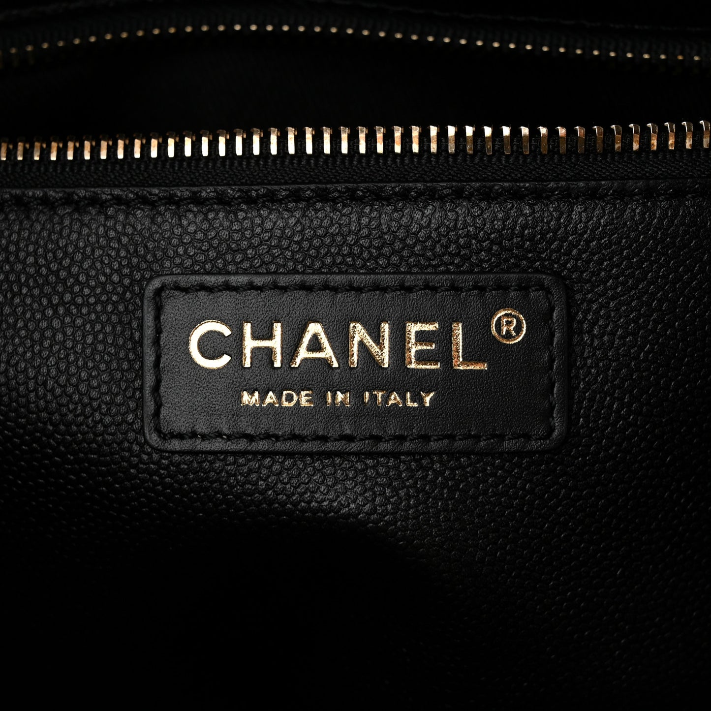 Caviar Quilted Small Shopping Tote Black