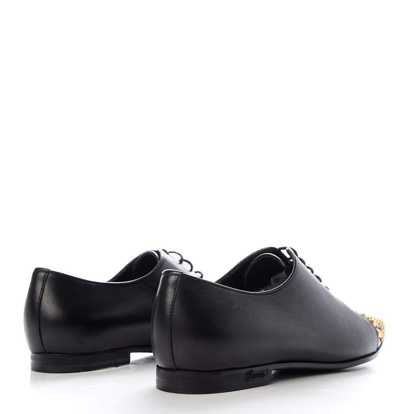 Calfskin Studded Lace Up Oxford 36.5 Black