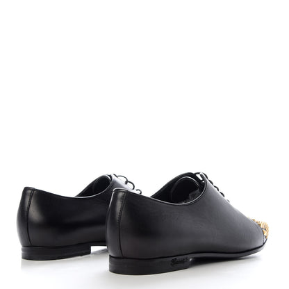 Gucci Calfskin Studded Lace Up Oxford 36.5 Black 4 of 10
