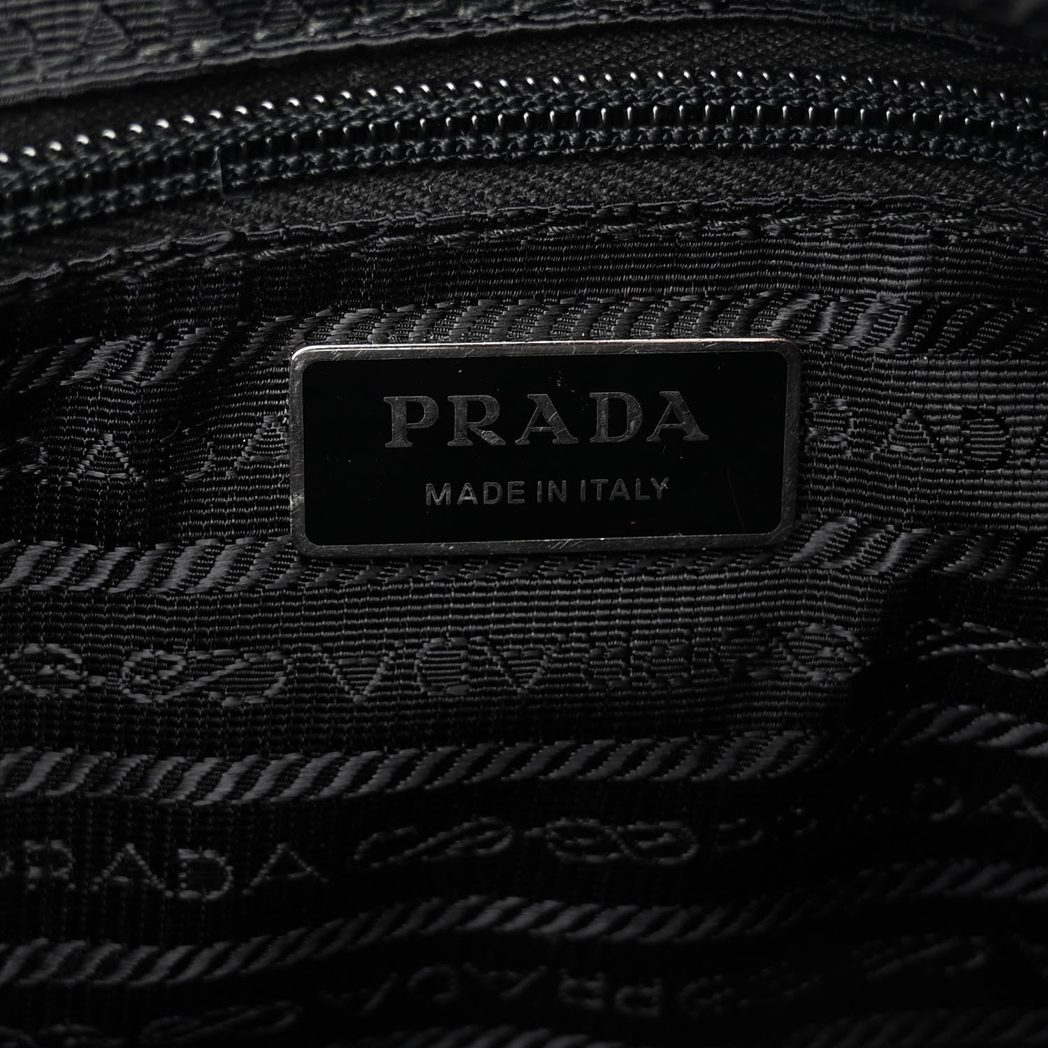 Prada Re-Nylon Vela Saffiano Pocket Double Zip Shoulder Bag Black 7 of 11