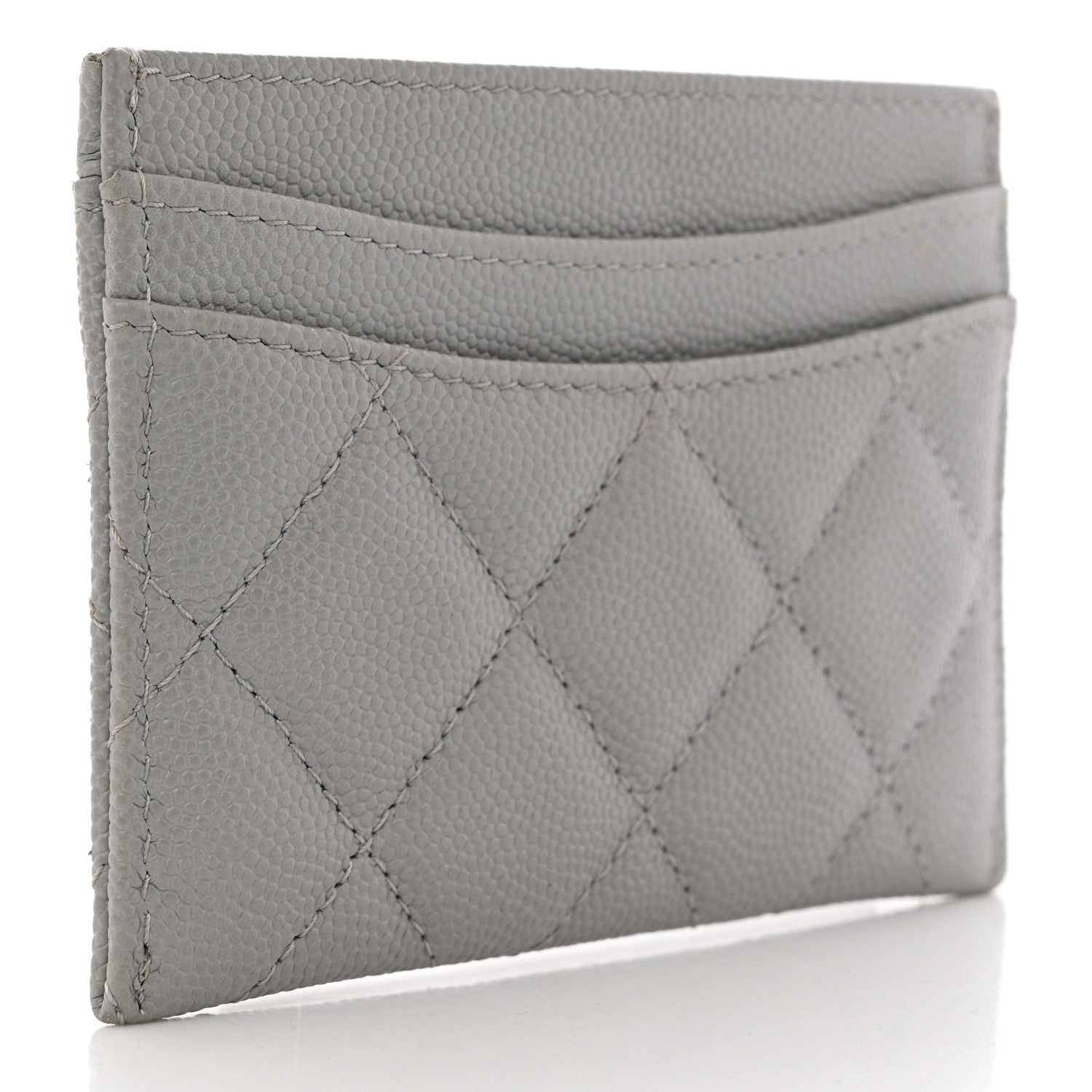 Chanel Caviar Quilted Card Holder Grey 3 of 10