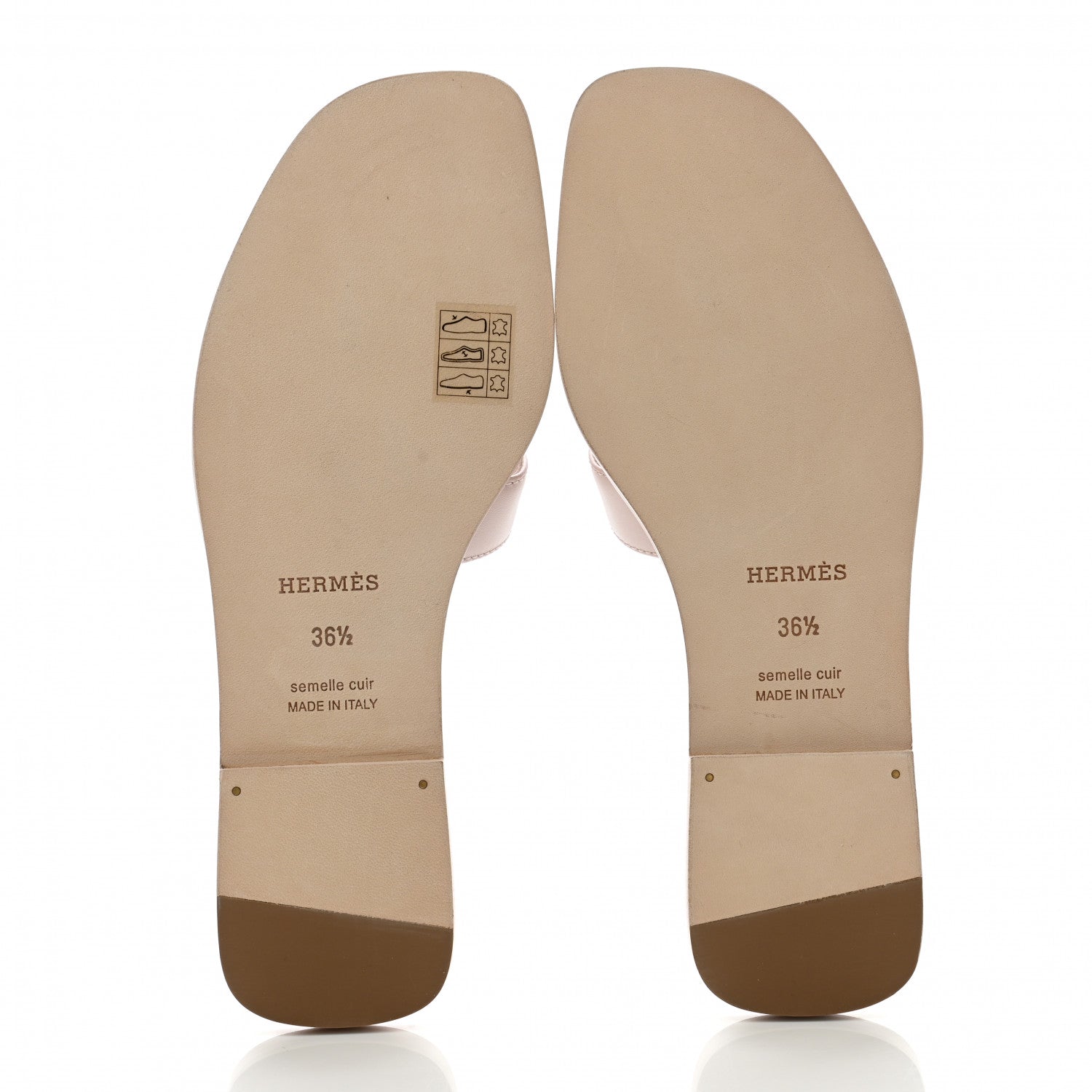 Hermes Box Calfskin Oran Sandals 36.5 Rose Pale 5 of 9