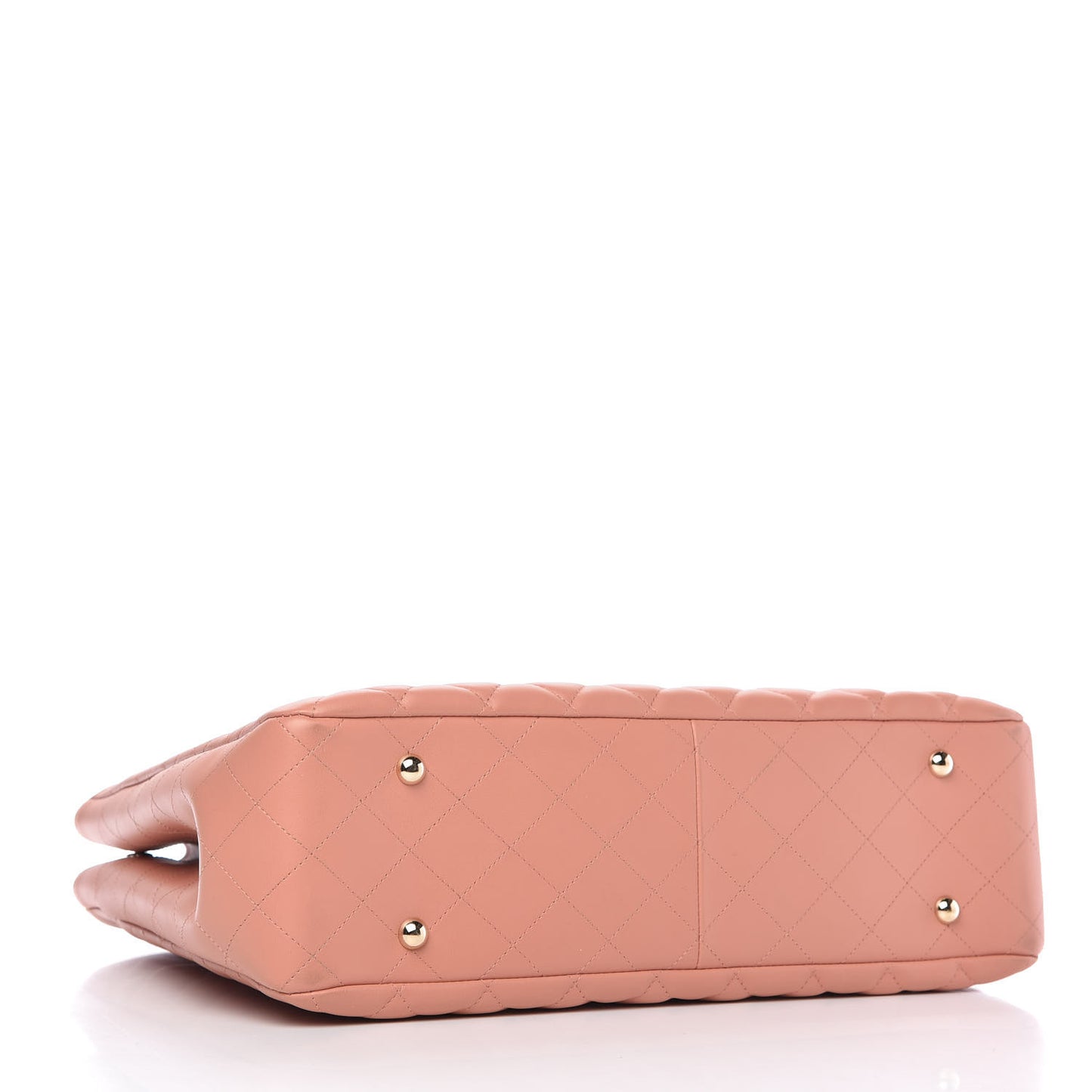 Calfskin Quilted Large CC Shopping Tote Light Pink