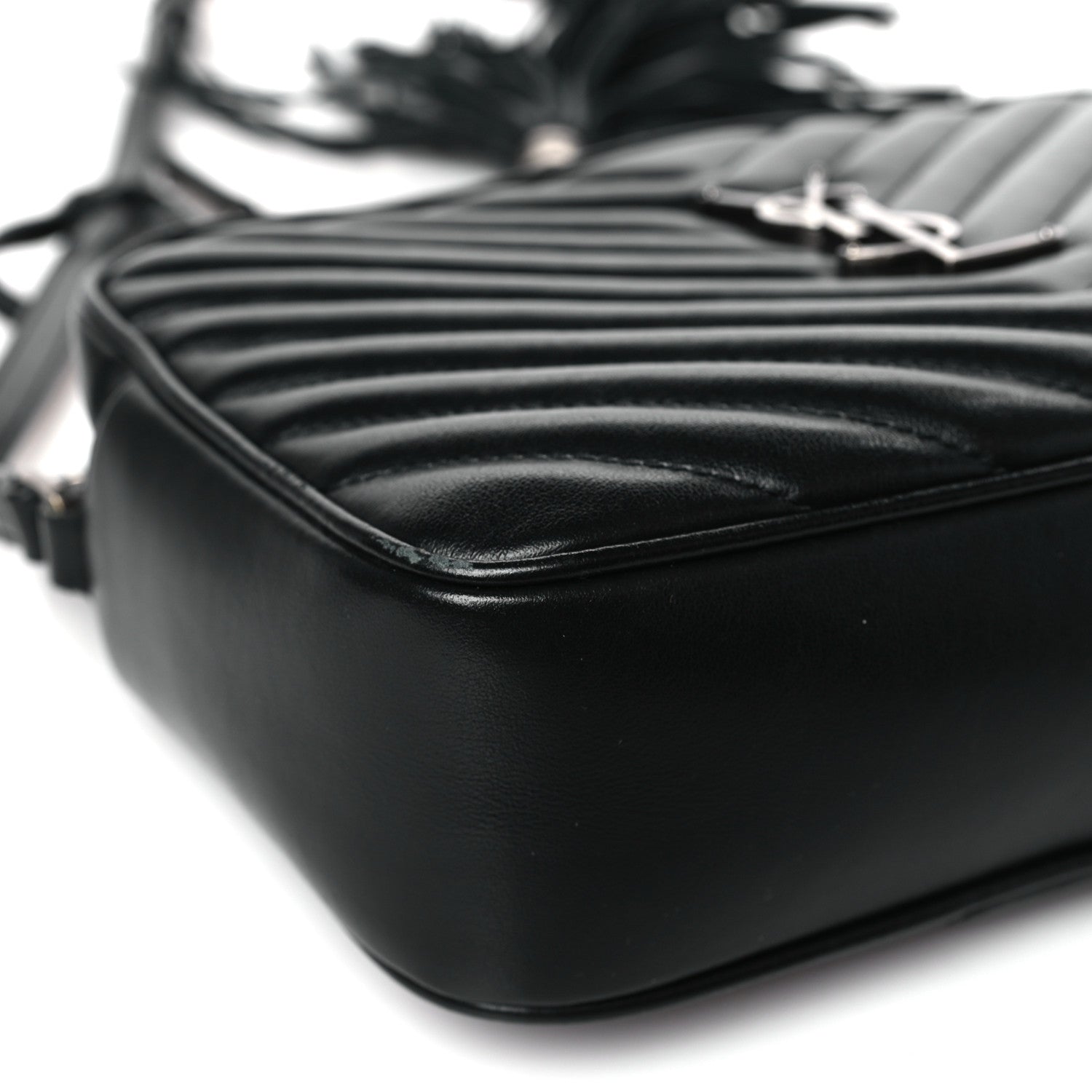 Saint Laurent Calfskin Matelasse Monogram Lou Camera Bag Black 8 of 9