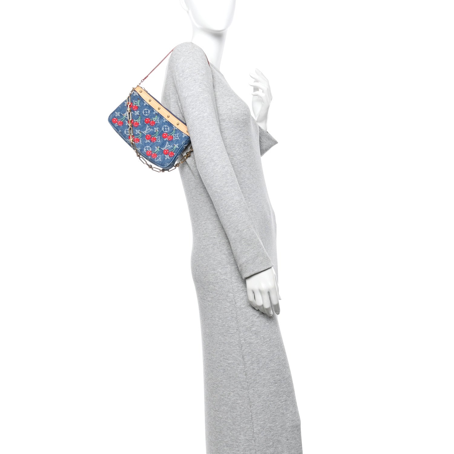 Louis Vuitton LV X TM Monogram Denim Cerises Pochette Accessories Blue 2 of 11